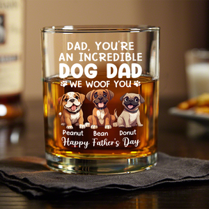 Custom Photo Incredible Dog Dad Whiskey Glass Father's Day Gift CH07 895986