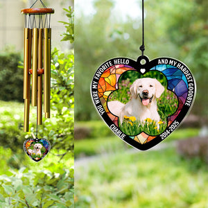 Custom Photo Forever In Our Hearts Memorial Acrylic Wind Chimes HA75 892726