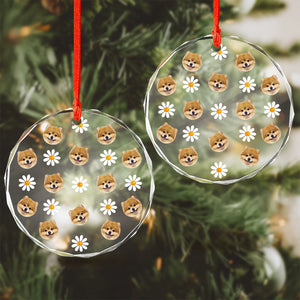Custom Face Photo With Icon For Pet Lover Glass Ornament TH10 894293
