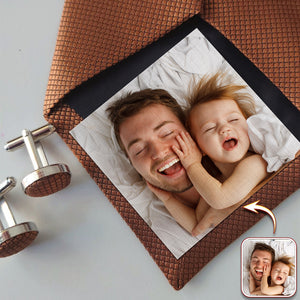 Custom Dad & Daughter, Family Photo Tie Patch For Men Gift For Father, Dad, Grandpa HA75 897892