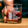 Personalized Legend, Husband, Dad And Grandpa Engraved Rock Glass HA75 920594