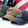 America 250 Years of Freedom Patriotic Eagle Flag Washed Denim Baseball Cap HA75 897346