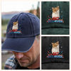 Custom Photo Dog Bless America Washed Denim Baseball Cap HO82 902846