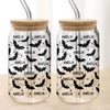 Personalized Name Cute Halloween Glass Can With Lid Spooky Season HA75 922000