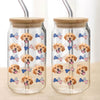 Custom Dog Cat Pet Photo With Icon US Flag Glass Can With Lid Gift for Pet Lovers HA75 920330