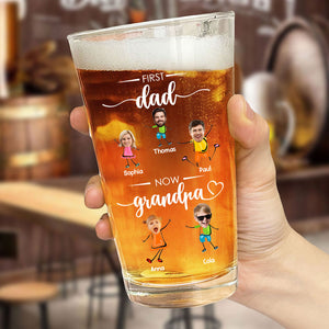Custom Photo First Dad Now Grandpa Beer Glass For Dad And Grandpa TH10 892803