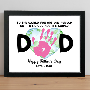 Dad To Me You Are The World Handprint Personalized Picture Frame Father's Day Gift HA75 892340