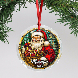 Custom Name Personalized Christmas Glass Ornament HA75 897816