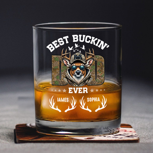 Best Buckin' Dad Hunter Whiskey Glass Personalized Gift For Hunter, Dad HO82 893806