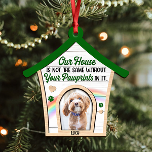 Custom Photo Dog Loss Memorial Wood Ornament CH07 896906