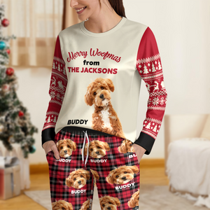 Custom Photo Merry Woofmas Sleepwear For Dog Lovers LM32 895581