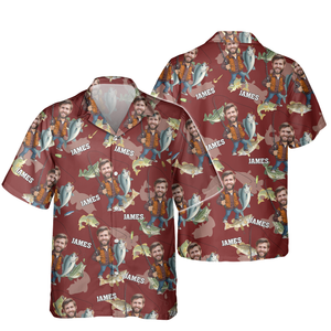 Custom Photo Dad Fishing - Personalized Reel Cool Dad Hawaiian Shirt For Fishing Lover CH07 895748