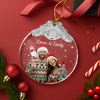 Custom Photo Couple Metal Glass Ornament For Christmas HA75 897178