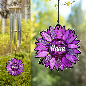 Personalized Name Nana Auntie Mom Family Sunflower Acrylic Wind Chimes LM32 893945