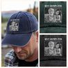 Custom Photo Best Dad Ever Washed Denim Baseball Cap HA75 921358