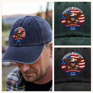 1776 -2026 American 250th Anniversary Eagle Washed Baseball Denim Cap CH07 899370