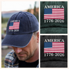 America 1776 - 2026 Washed Denim Baseball Cap TH10 894839
