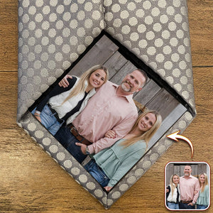 Custom Dad & Daughter, Family Photo Tie Patch For Men Gift For Father, Dad, Grandpa HA75 897892