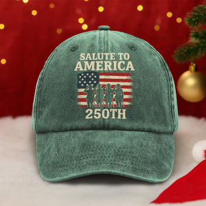 Salute To America 250th Veteran Washed Denim Baseball Cap Happy America 250 Gifts CH07 896730