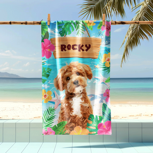 Custom Photo Summertime Bliss With Vibrant Dog Cat Beach Towels Summer Gift For Dog Cat Lovers HO82 893948