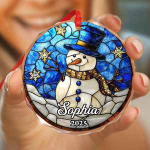 Custom Name Personalized Christmas Glass Ornament HA75 897816