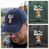 Custom Dog Photo The Dog Father Washed Denim Baseball Cap Gift For Father's Day, Dog Dad HO82 893956