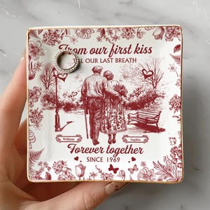 You & Me We Got This Personalized Couple Toile De Jouy Jewelry Dish LM32 893993