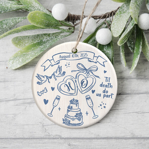 Personalized Wedding Ceramic Ornament Gift for Couples LM32 895449