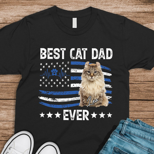 Custom Photo Best Dog And Cat Dad Ever Dark Shirt CH07 895888