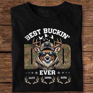 Hunter Dad Best Buckin' Dad With Kid's Name Dad Shirt Personalized Gift For Father's Day HO82 893804
