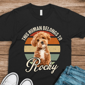 Custom Photo This Human Belongs To Dog & Cat Personalized Retro Dark Shirt CH07 896010