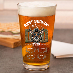 Best Buckin' Dad Hunter Dad Family Beer Glass For Hunter Lovers HO82 893808