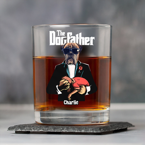 Custom Dog Photo The Dogfather Whiskey Glass Personalized Gift For Dog Dad HO82 893870