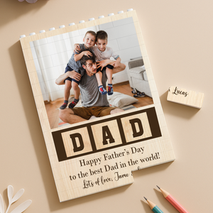 Custom Photo Happy Father's Day To The Best Dad Building Brick Blocks LM32 893561