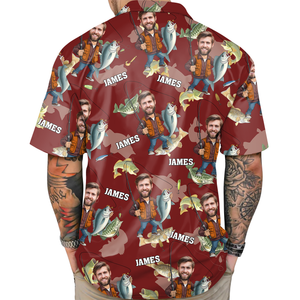 Custom Photo Dad Fishing - Personalized Reel Cool Dad Hawaiian Shirt For Fishing Lover CH07 895748