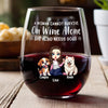 A Woman Cannot Survive On Wine Alone Dog Mom - Personalized Wine Glass CH07 895512