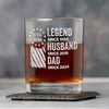Personalized Legend, Husband, Dad And Grandpa Engraved Rock Glass HA75 920594