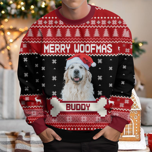 Custom Photo Merry Woofmas Feliz Navidog Ugly Sweater Christmas Gift For Dog Lovers CH07 896442