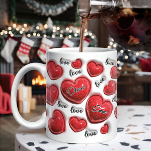 Personalized Custom Name Love Heart Valentine 3D Inflated Effect Mug For Couple TH10 896973