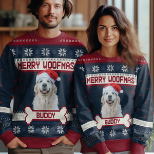 Custom Photo Merry Woofmas Feliz Navidog Ugly Sweater Christmas Gift For Dog Lovers CH07 896442