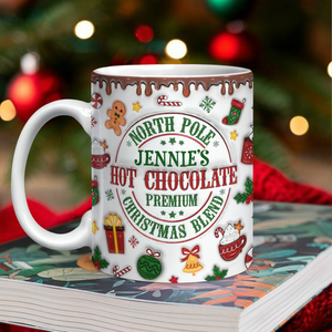 Custom Name North Pole Hot Cocoa - Personalized Ceramic Coffee 3D Inflated Effect Mug CH07 899768
