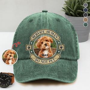 Custom Dog Photo Service Human Washed Denim Baseball Cap For Dog Lovers LM32 895027