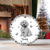 Personalized Dog Lover Toile De Jouy Vintage French Style Ceramic Ornament HA75 897090