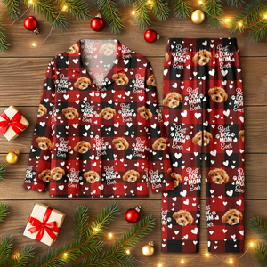 Custom Photo Best Dog Mom, Best Dog Dad Ever Pajamas HA75 897620