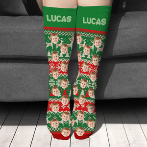 Custom Photo Family Christmas Socks Christmas Gift for Loved Ones TH10 894435