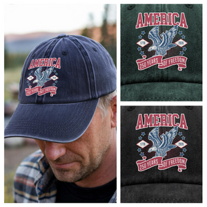 America 1776 - 2026 250 Years Of Freedom Washed Denim Baseball Cap HA75 897016