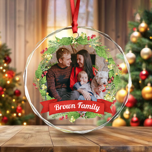 Custom Family Crystal Photo - Personalized Glass Ornament For Christmas TH10 894829