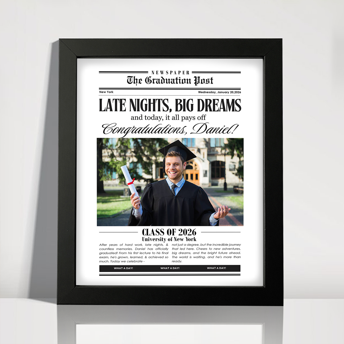 Custom Photo Congratulations Graduation Class Of 2026 Picture Frame LM32 899215