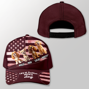 Life Is Better With Dogs - Personalized Cap Gift For Dogs Lovers LM32 897177