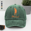 Personalized Basketball Player Silhouette Sport Washed Denim Baseball Cap LM32 893977